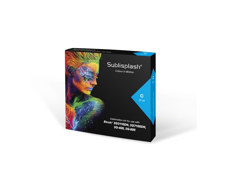 CARTUCHO SUBLISPLASH PARA RICOH SG 3110 CYAN 31 ml.