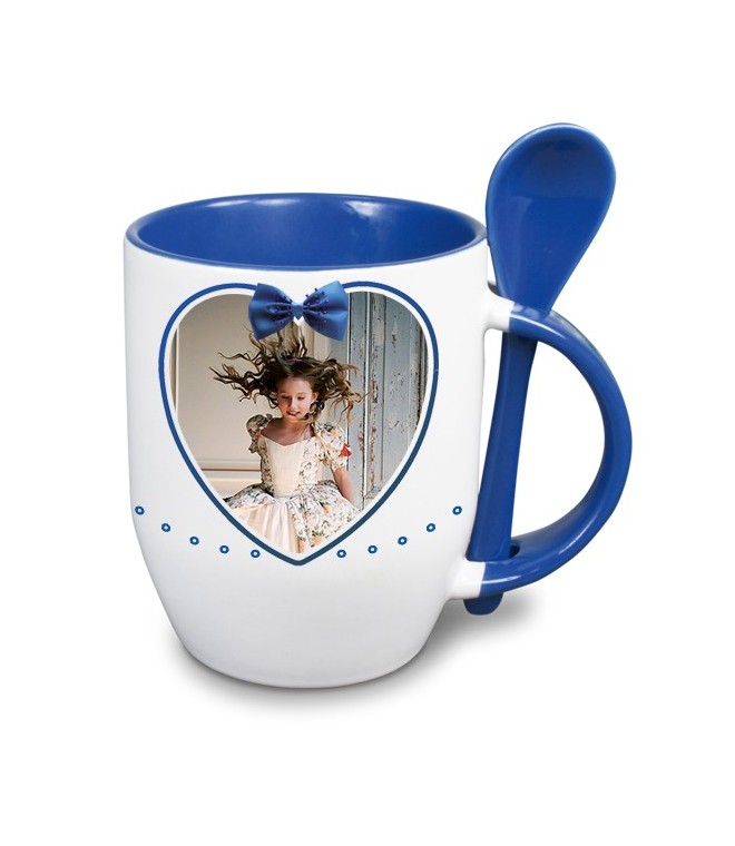 TAZA DE SUBLIMAC. CON INTERIOR, ASA Y CUCHARITA...