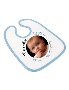BABERO POLIÉSTER RIBETE AZUL CON VELCRO