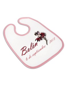 BABERO POLIÉSTER RIBETE ROSA CON VELCRO