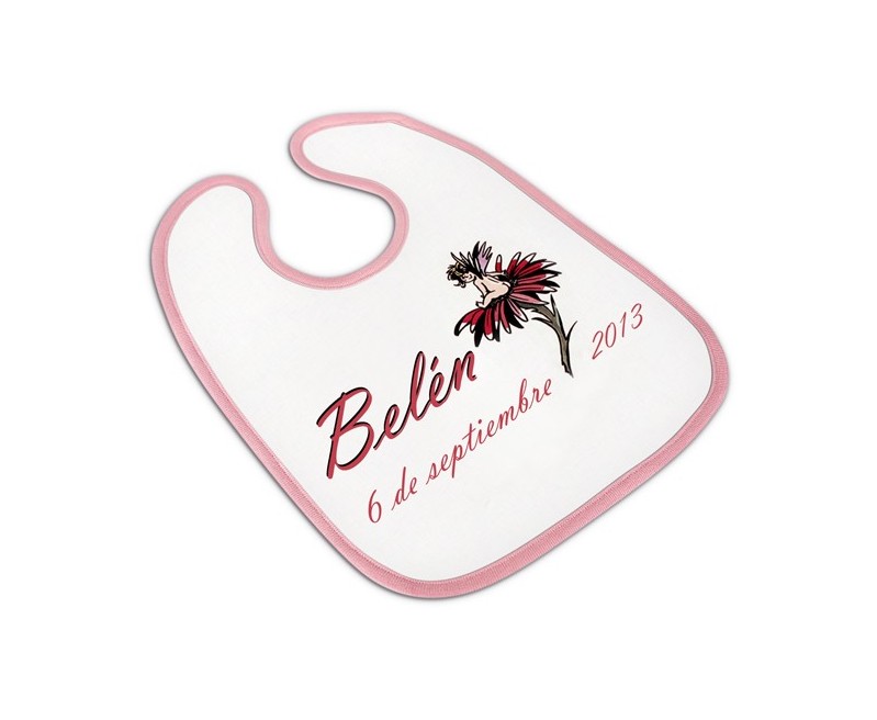 BABERO POLIÉSTER RIBETE ROSA CON VELCRO